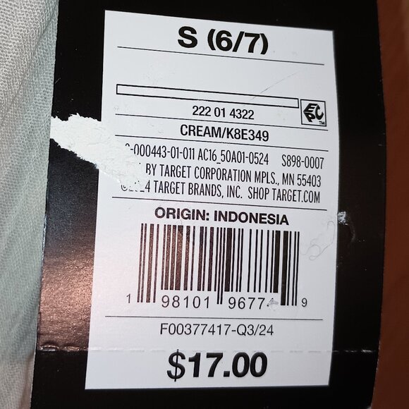 NEW Girls' Solid Cover Up Pants - art class™ Cream Small 6/7 - Picture 6 of 6